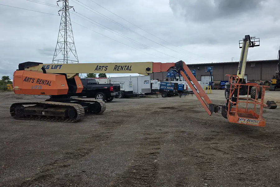 Steel Track Straight Boom Lift 65 ft, Diesel Powered