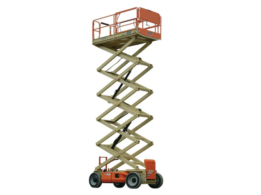 JLG 4069 LE scissor lift raised