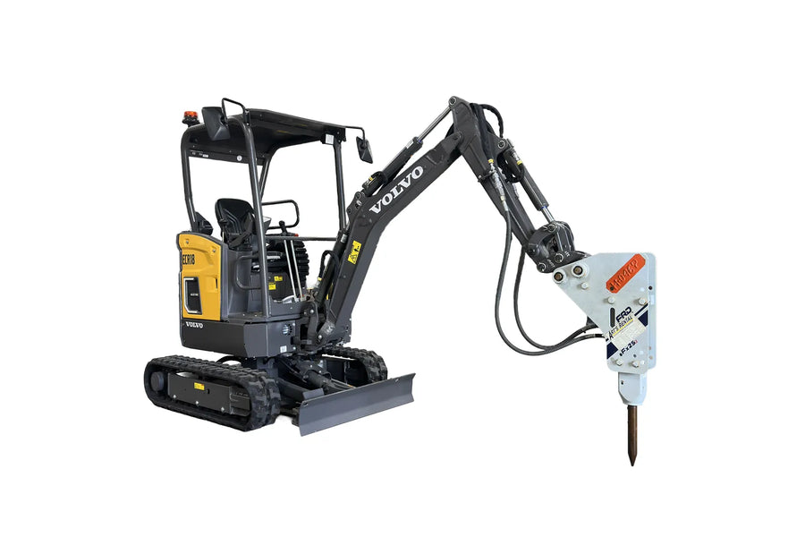 Volvo mini excavator with hammer attachment