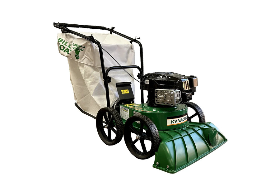 Green yard vacuum with 'Billy Goat' branding