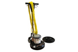 Floor scrubbing machine with yellow cord