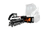 Black trencher attachment for a skid steer
