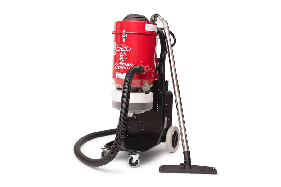 Red and black industrial vacuum cleaner