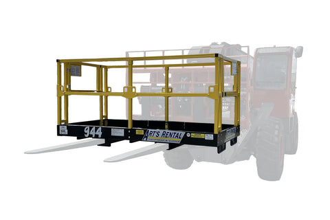 Yellow and black platform on telehandler