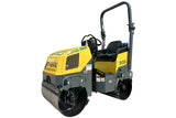 Yellow and gray smooth drum roller with dual drums