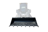 Large black bucket for skid steer