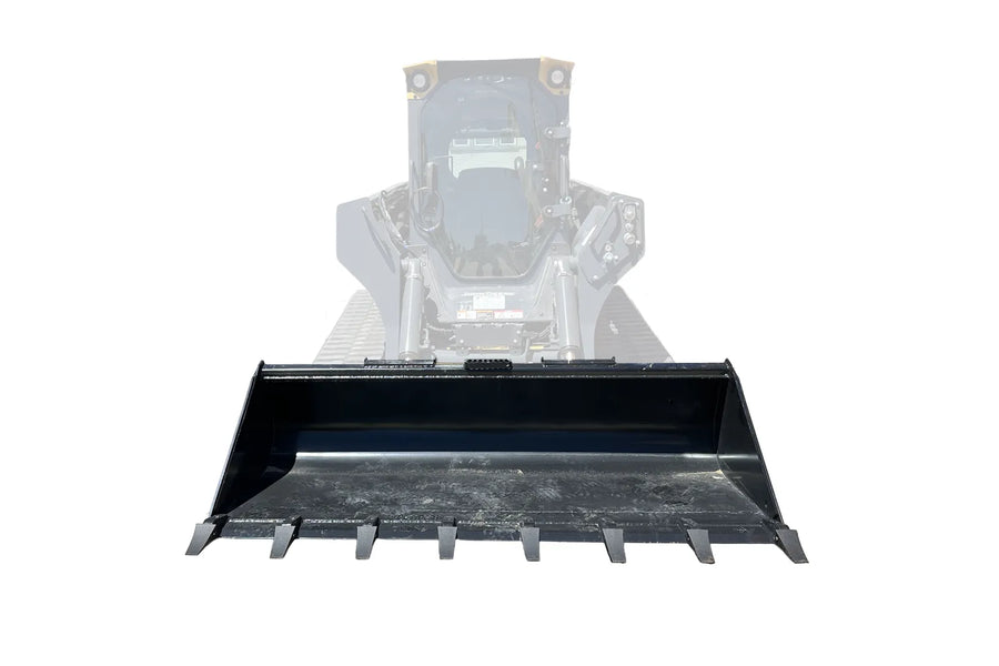 Large black bucket for skid steer