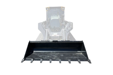 Large black bucket for skid steer