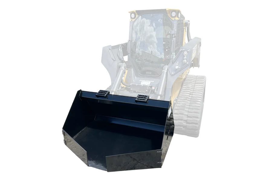 Black concrete bucket attachment for skid steer