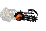 Trencher attachment for utility loader