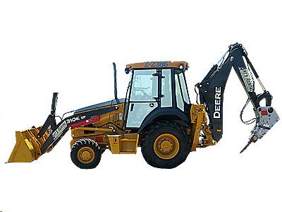 Backhoe with Hydraulic Hoe-Ram – Art's Rental Equipment