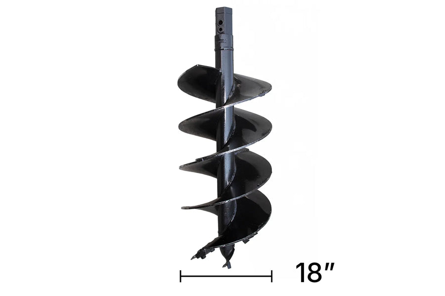 A 18 inch auger bit for skid steer or mini excavator
