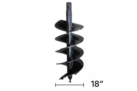 A 18 inch auger bit for skid steer or mini excavator
