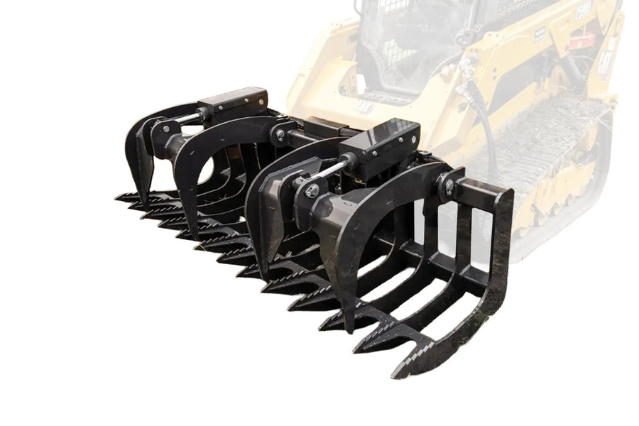Brush grapple attachment for skid steer.