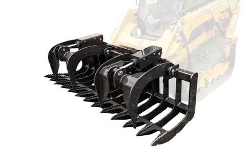 Brush grapple attachment for skid steer.