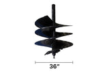 An auger bit with a 36-inch diameter indicator.