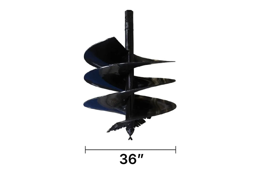 An auger bit with a 36-inch diameter indicator.