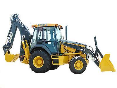 Backhoe, John Deere 410 4WD with Cab, Extend-Hoe
