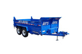 blue dump trailer with 'Art's Rental' branding