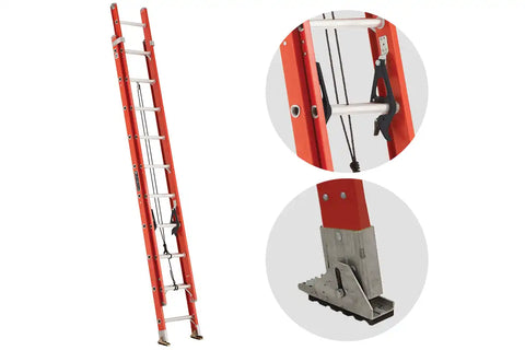 Louisville FE3220 fiberglass extension ladder