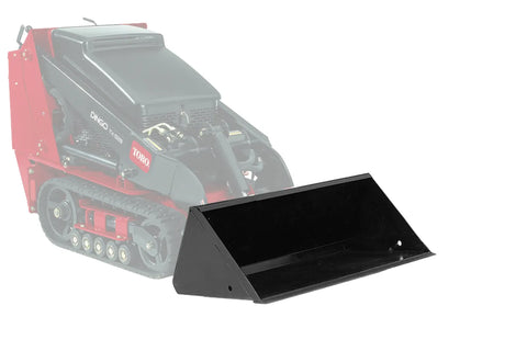 Compact track loader with a black bucket attachment