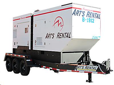 Towable Generator 400KW, Diesel Powered, Single Phase or 3-Phase