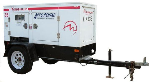 Towable Generator 25KW, Diesel Powered, Single Phase or 3-Phase